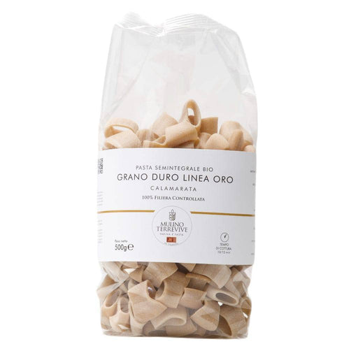 Pasta Semintegrale Grano Duro Linea Oro  Calamarata 500g  -  Mulino Terrevive - vaigustando